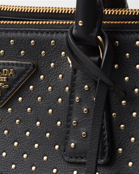 prada 1ba274 f0002|Large Prada Galleria Studded Leather Bag.